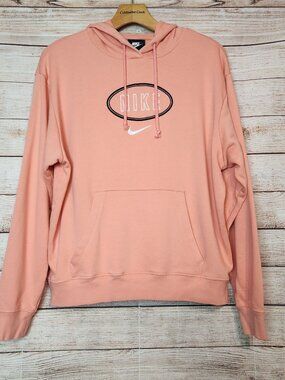 Nike Unisex Size S Peach Hoodie RN#56323 Cotton Blend Pullover Pockets Logo